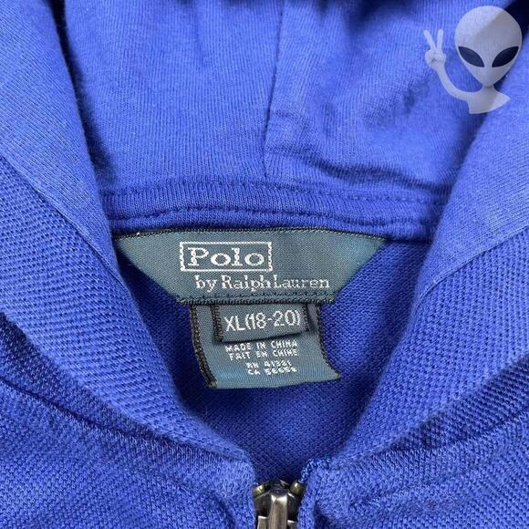 Polo Ralph Lauren Lightweight Jacket Small Blue Big Pony Zip Hoodie - Picture 5 of 7